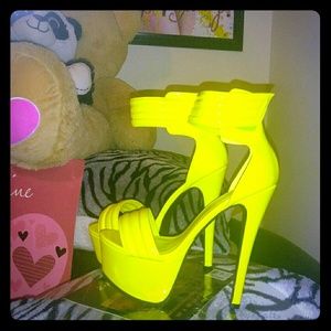 Bright Yellow high Heels